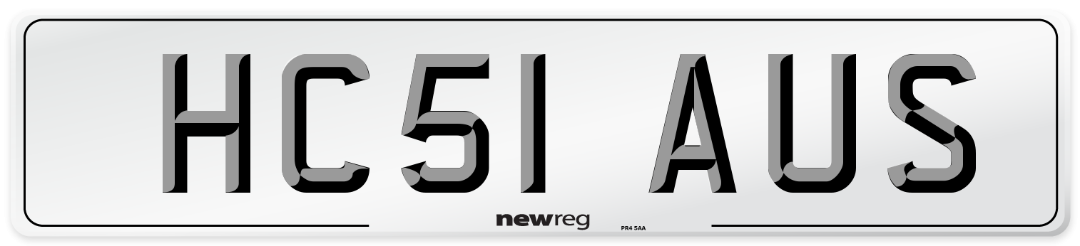 HC51 AUS Number Plate from New Reg